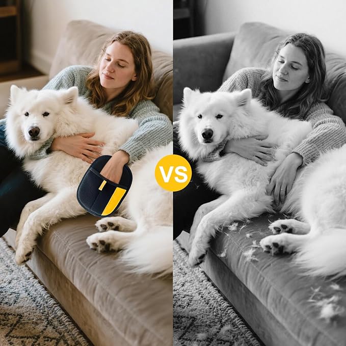 5PCS Pet Hair Removal Glove Set for Cats & Dogs, Newly Electrostatic Pet Hair Gloves, Reusable Cat Dog Grooming Gloves Magic Brush Pet Hair Remover Tool for Furniture Couch Carpet Car Seat Clothes-PurrikoPets