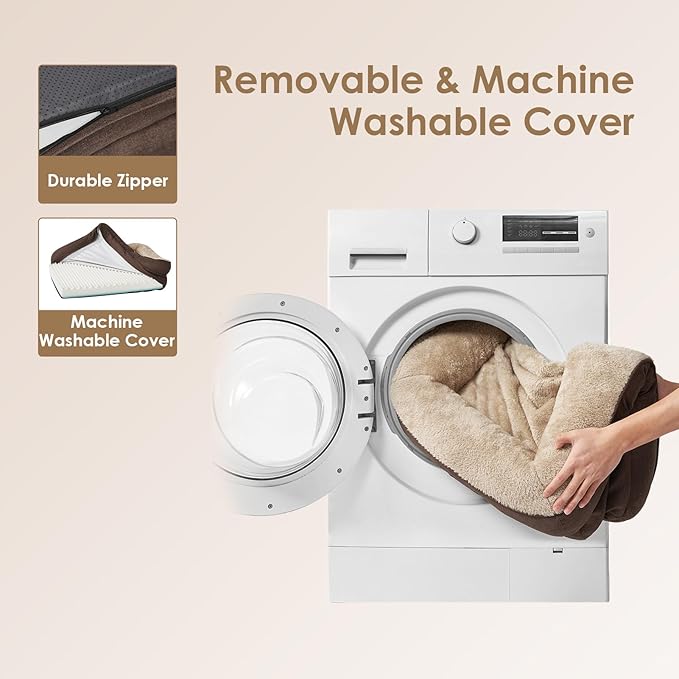 EHEYCIGA Memory Foam Dog Bed for Medium Size, Orthopedic Dog Sofa with Sides and Waterproof Liner, Washable Bolster Pet Bed Couch with Removable Cover, 30x20x6.5 Inch, Brown-PurrikoPets