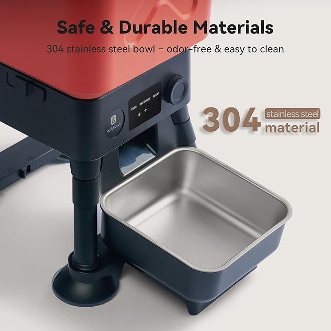 14L Automatic Dog Feeder for Large Breed – Extra Large Capacity, Anti-Blockage, Timed Auto Dog Food Dispenser, Dual Power Supply, Stainless Steel Bowl-PurrikoPets