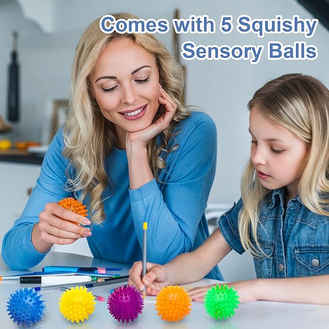 18pcs Fidget Spiky Ball Toys Stress Relief Sensory Toy for Kids Adults Toddlers, Squishy Squeeze Ball for Party Favors, Pinata Fillers, Goodie Bag Stuffers-PurrikoPets