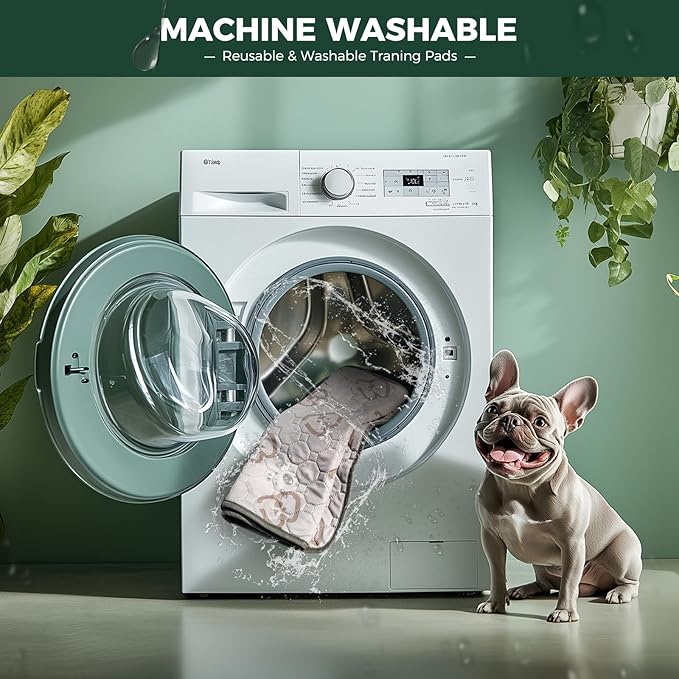 FXW Washable Pee Pads for Dogs, Puppy Pads with Super Absorbent, Specifically Designed for Potty Training, 29" × 18" Rectangle, Khaki, 4 Packs-PurrikoPets