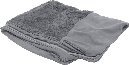 Furhaven Replacement Dog Bed Cover Plush & Suede Sofa-Style, Machine Washable - Gray, Large-PurrikoPets