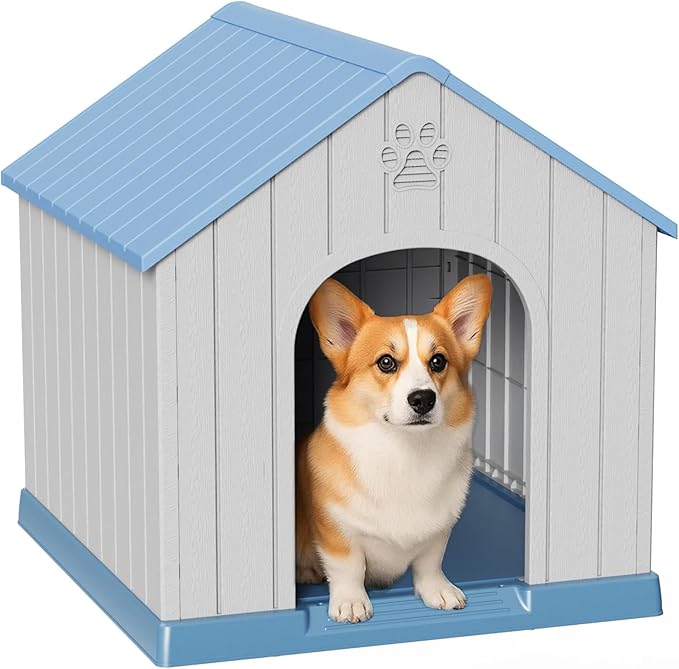 DRATO Dog Houses Resin Small Indoor Outdoor Dog Kennel for All-Weather Use Cozy Shelter for Small Dogs in Home, Garden, or Balcony-PurrikoPets