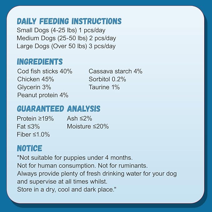 Dog Treats Chicken Wrapped Cod Sticks, Natural Chicken Cod Jerky Treats Rich in Omega-3, High Protein Chewy Training Treats Dog Snacks for Small Medium Large Dogs, 15-17 Counts, 10.6 oz-PurrikoPets