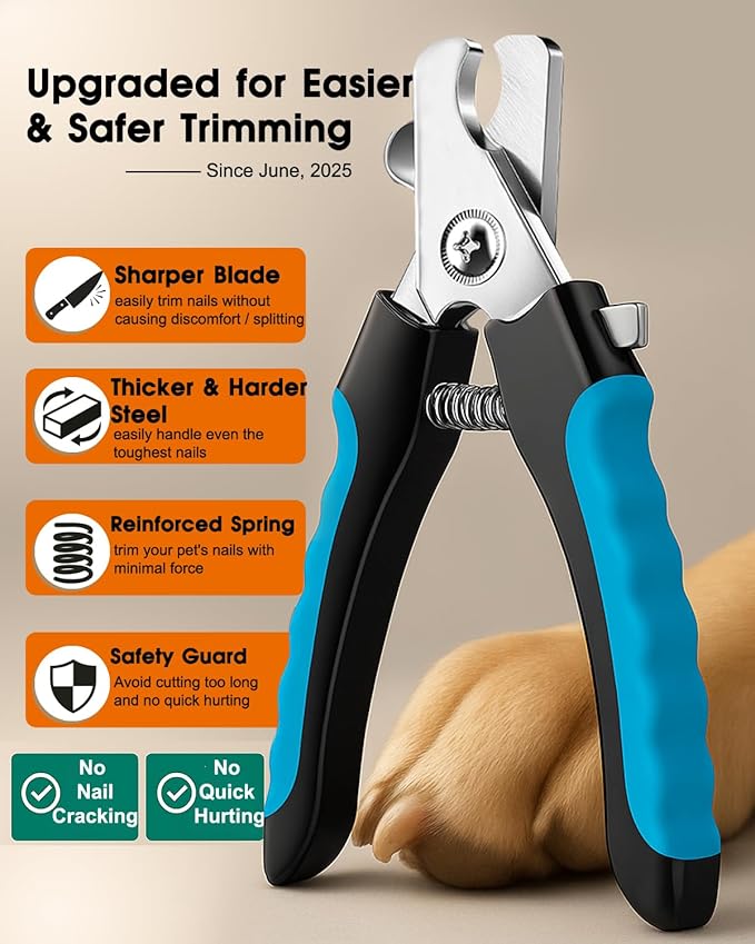 Dog Nail Trimmers and Dog Nail Clippers Kit, Whisper Quiet Electric Grinder with Light, for Small, Medium, Large Dogs, Cats Toenail Grooming, 3 Speeds-PurrikoPets