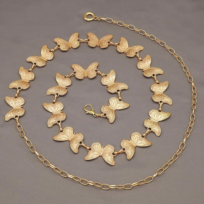 Waist Chain Belts Women Girls Metal Belly Link Adjustable Waist Belt for Jeans and Dress