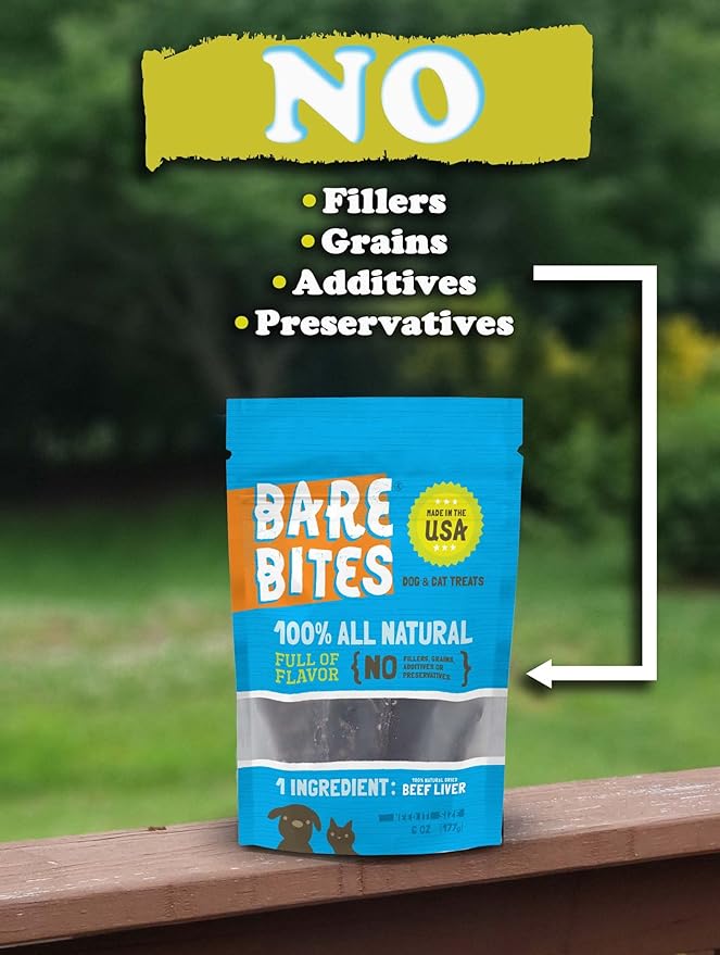 100% All Natural Dehydrated Beef Liver Dog and Cat Treats (6 Ounce Bag) (6 Ounce Bag)-PurrikoPets