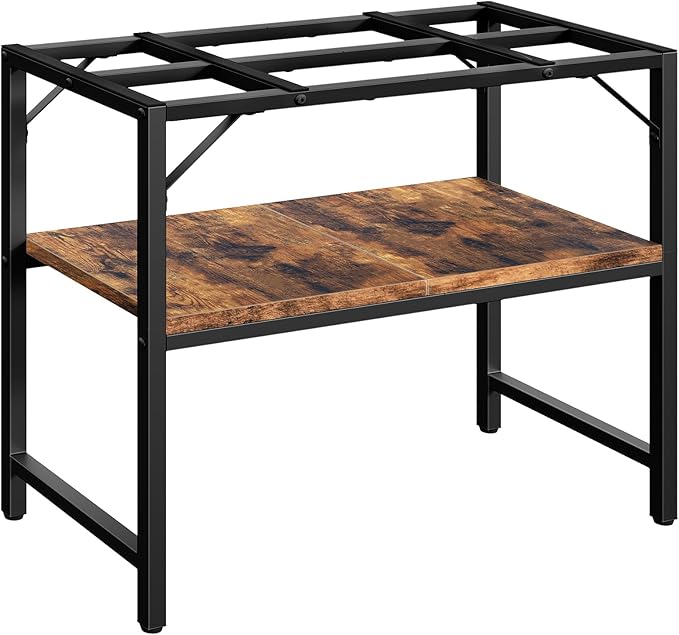 40-50 Gallon Fish Tank Stand, Aquarium Stand with 2-Tier Storage Shelves, Heavy Duty Breeder Turtle Terrarium Stand Rack for Home Office, 36.2" L x 18.9" W x 24.4" H, Rustic Brown FTHR4001-PurrikoPets