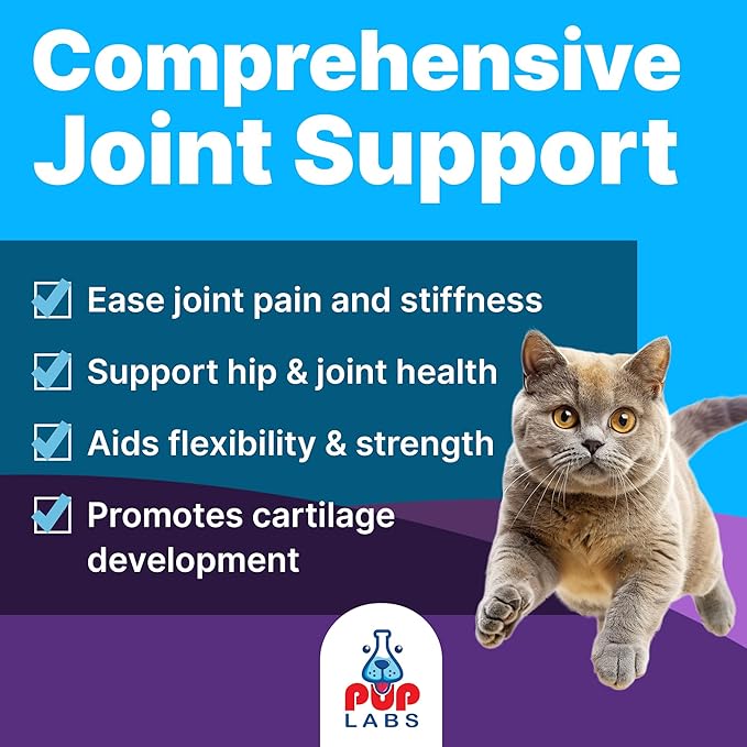 Freedom Joint Drops for Cats with Hyaluronic Acid, MSM, Glucosamine, & Chondroitin, All Natural Cat Joint Supplement for Mobility, Powerful Glucosamine for Cats, Cat Pain Relief, 30ml Dropper-PurrikoPets