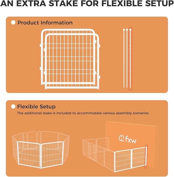 FXW Homeplus Unleashed Indoor Dog Playpen - Stress-Free and Safe Play, Heavy Duty 24 Inch 2 Wire Panels Dog Pen for Puppy and Small Dogs, White│Patented-PurrikoPets