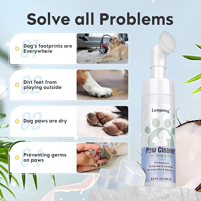 Dog Paw Care Kit- 2 Packs Cleaner for Dogs Large Medium Small XL Breed-Dog Paw Balm for Heals - Repairs & Restores Dry - Cracked Paws & Nose Protector for Pet Foot Washer Care-PurrikoPets