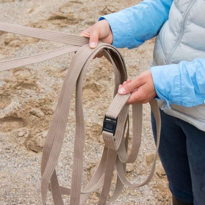 Dura-Tech Brown Cotton Web Long Lines | Ideal for Youngsters and Green Horses | for Beneficial Ground Training | Usable with Saddle or Surcingle | Heavy-Duty Cotton Web-PurrikoPets