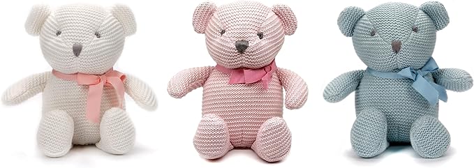 100% Organic Cotton Baby Teddy Bears Bulk for Baby Shower 6.5" (3pcs/Set)-PurrikoPets
