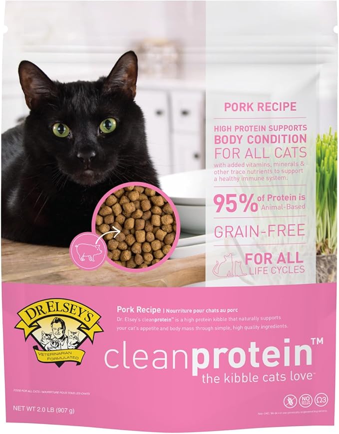 Dr. Elsey's cleanprotein Pork Cat Kibble 2lb. Bag-PurrikoPets