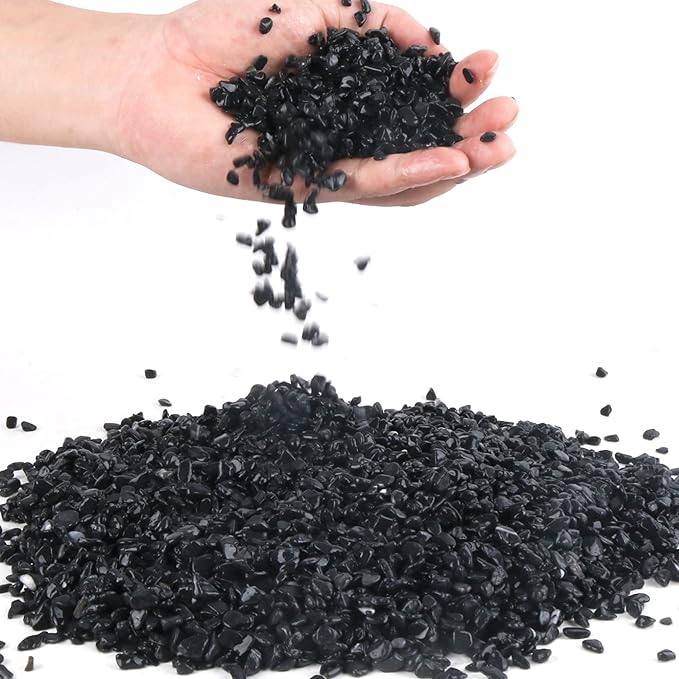 3lb Black Cactus Pea Gravel Rocks,1/4 Inch Pebbles for Indoor Plants, Natural Succulent Rock and River Rocks Decorative for Aquariums, Vases, Outdoor Gardening, Top Dressing for Potted Plants-PurrikoPets