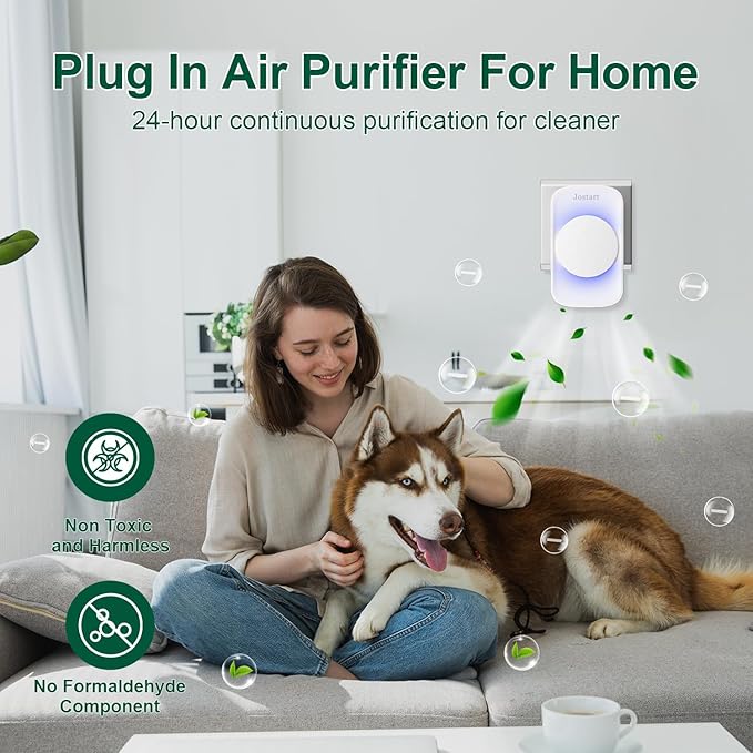 Air Ionizers for Home (3 Pack),Negative Ion Air Filter,Quiet Plug in air fresheners for Bedroom, Office, Kitchen,Garage,Portable Air Purifiers Odor, Smoke Dust, Pets, Mini Air Cleaner White-PurrikoPets