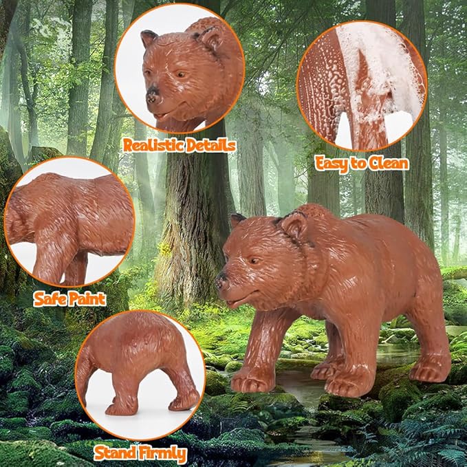24Pcs Safari & Zoo Animals Figures, Realistic Plastic Animal Toys Set for Kids 1 2 3, Lion, Elephant, Perfect for Play, Education, Baby Shower Decor,Party Supplies Cake Topper-PurrikoPets