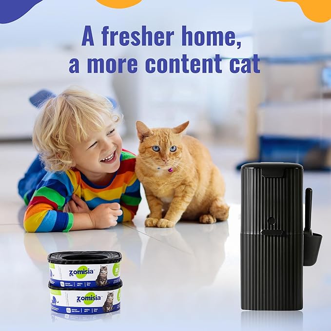 2 Pack Cat Litter Refill Bags, Non-See-Through Jumbo 60FT Cartridge Refill Total Up to 36 Weeks (Over 8 Months) Per Cat for Odor Control, Compatible with Genie Standard, Plus, Style-PurrikoPets