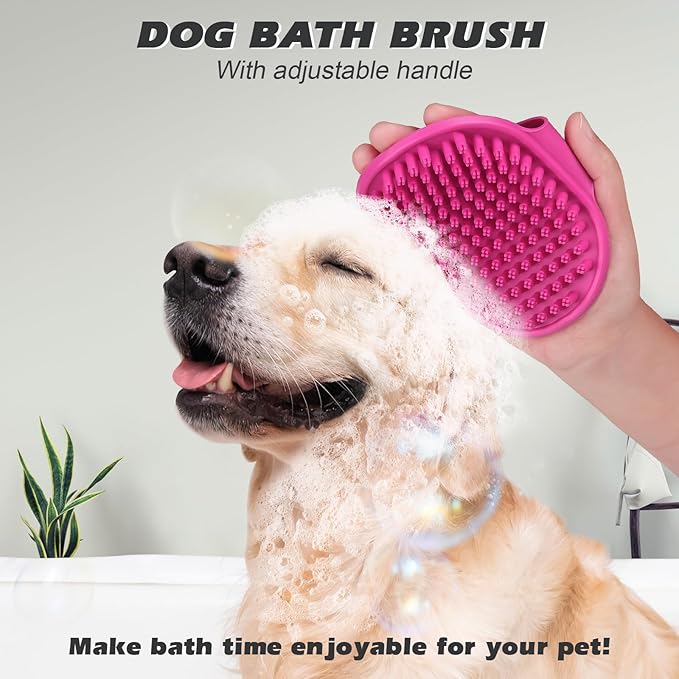 2PCS Pet Grooming Tools - Double-Sided Brush for Shedding and Bathing, Suitable for Short/Long Haired Dogs Cats and Horses, Deshedding Dog Brush, Mane & Tail Combs for Horses - Pet Supplies (Pink)-PurrikoPets