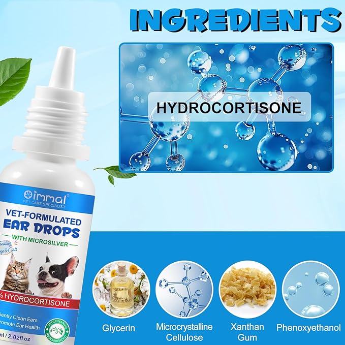 Dog Ear Infection Treatment, Cat & Dog Ear Cleaner for Itchy Relief, Antiseptic,Waxing,Cleansing, Ear Mite Treatment for Dog Cats, Yeast Ears Infection Treatment for Dogs, 2.02fl.oz-PurrikoPets