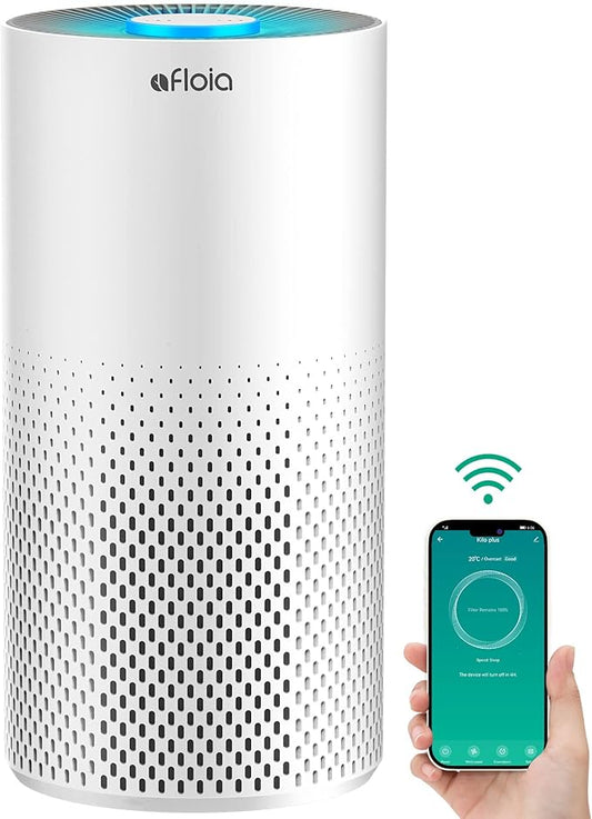 Afloia Air Purifiers for Home Bedroom Large Room Up to 1076 Ft², Smart WiFi Works with Alexa, 3-Stage Filter Cleaner Odor Eliminator, Pet Dander Pollen Allergy Dust Mold Smoke, 22dB, Kiloplus-PurrikoPets