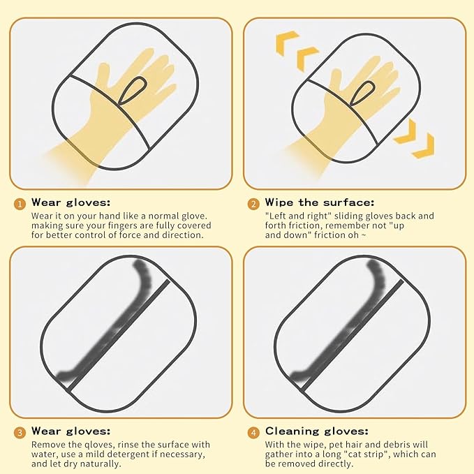 3Pcs Pet Hair Removal Glove for Cats & Dogs, Upgrade Efficient Grooming Gloves for Pet Hair, Cat Grooming Gloves for Hair Removal，Reusable Cat & Dog Hair Remover for Couch, Furniture-PurrikoPets