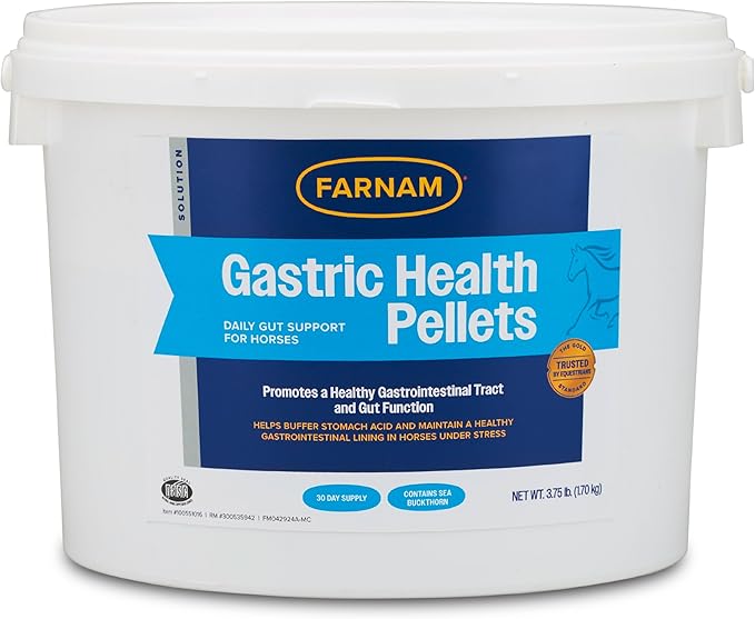 Farnam Gastric Health Pellets, Daily Gut and Digestive Health Supplement for Horses Helps Maintain a Healthy Gastrointestinal Tract and Gut Function-PurrikoPets
