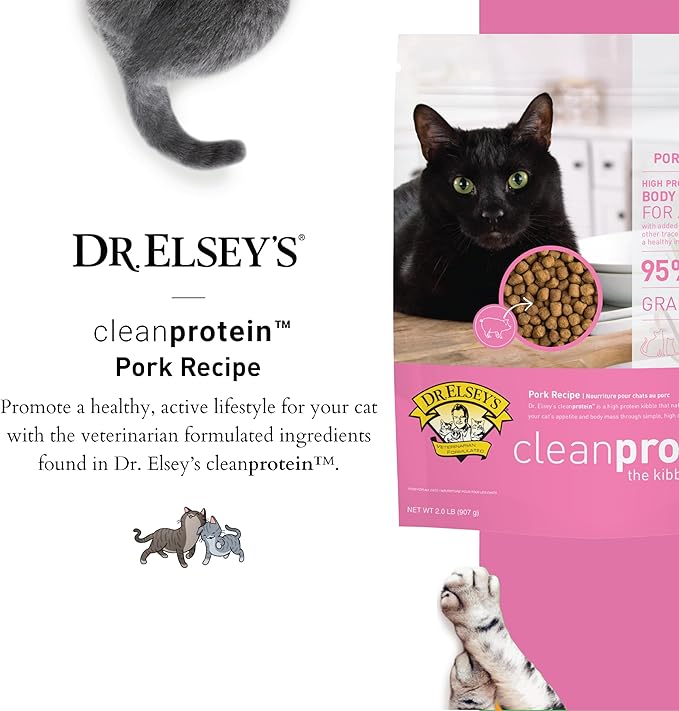 Dr. Elsey's cleanprotein Pork Cat Kibble 2lb. Bag-PurrikoPets