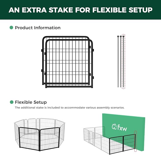 FXW Homeplus Unleashed Indoor Dog Playpen - Stress-Free and Safe Play, Heavy Duty 24 Inch 2 Wire Panels Dog Pen for Puppy and Small Dogs, Black│Patented-PurrikoPets