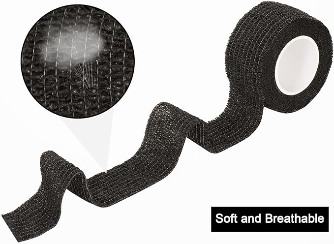 12 Pack Self Adhesive Bandage Wrap 1 Inch Cohesive Bandage Self Adherent Vet Wrap for Dog Pets Elastic Bandage Finger Tape Self Stick Wrap for First Aid Sports Athletic Tape (Mixed Colors)-PurrikoPets