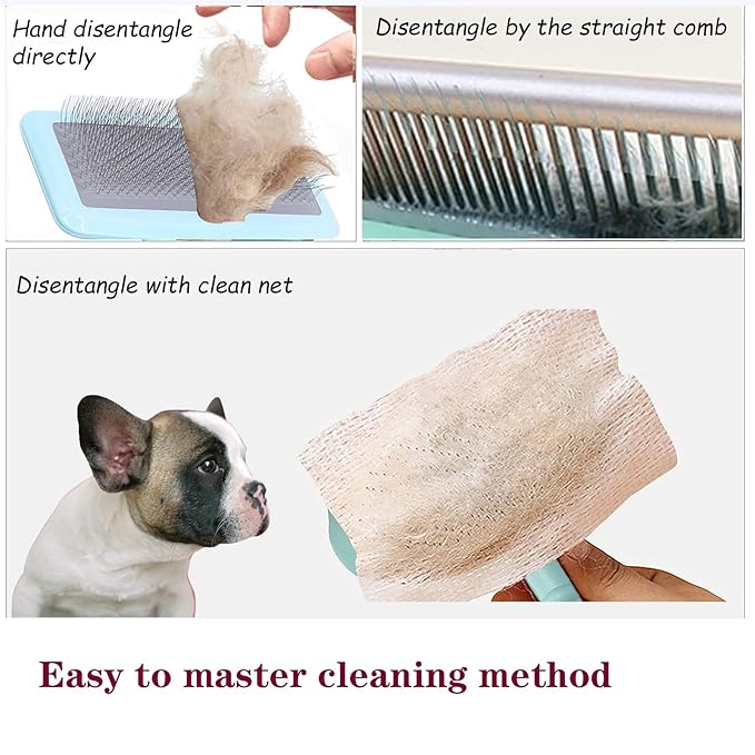 Air Cushion Slicker Brush for Dogs Cats,Soft Pin Shedding Brush for Short Haired Dog,Cat, Pet Grooming Wire Brush for Thin Curly Matted Tangled Hair,14mm(0.55"),Green-PurrikoPets