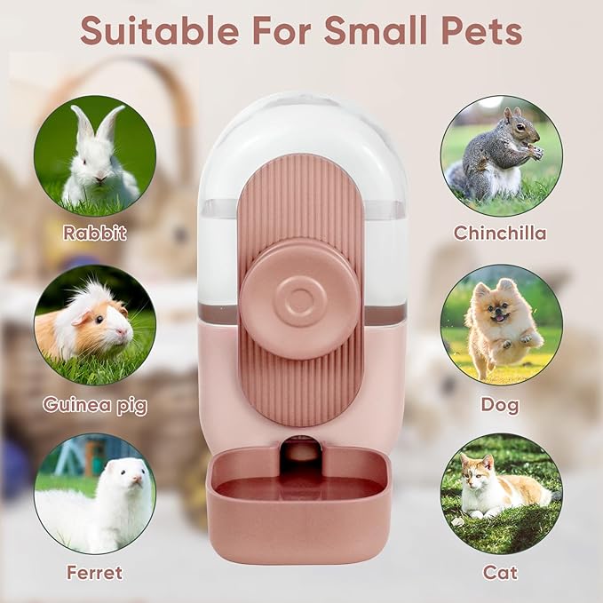 28oz Hanging Automatic Water Dispenser，Rabbit Water Bottle,Bunny Guinea Pig Ferret Water Bowl for Cage,Suitable for Small Animal Puppies(Cage Grid Spacing Over 1.2'')-PurrikoPets
