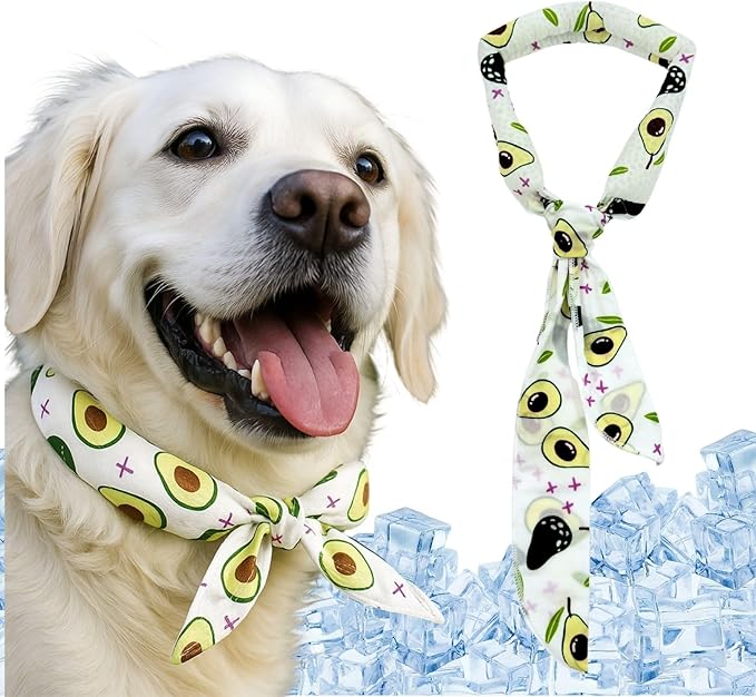 2pcs Cooling Scarf for Pets,Summer Cooling Scarves Keep Cats and Dogs Cool, Reused,Rrecycled,Suitable for Dogs (2pcs-Avocado)-PurrikoPets