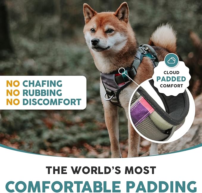 Embark Adventure Dog Harness, Reflective Trim No Pull Dog Harnesses for Small Sized Dogs - Military Grade Nylon, Front Clip with Gel Lined Handle. Soft & Padded Puppy-PurrikoPets