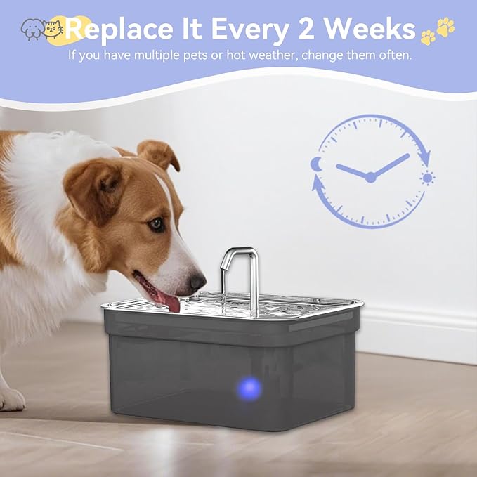 12 Pack Replacement Filter for SIBAYS & Kastty 355oz / 2.8Gal / 10.5L Large Dog Water Fountain, Coconut Shell Activated Carbon Pet Water Fountain Filters with 12 Pack Sponges-PurrikoPets