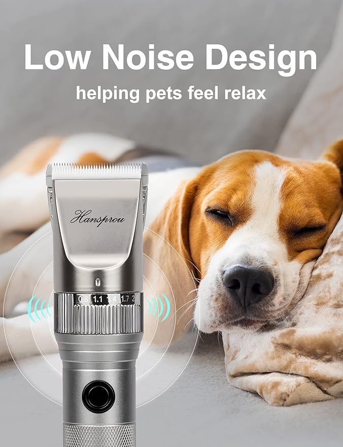 Dog Grooming Clippers High Power Dog Clipper for Thick Heavy Coats Low Noise Plug-in Pet Trimmer Pet Professional Grooming Clippers with Guard Combs Brush for Dogs Cats and Other Animals-PurrikoPets