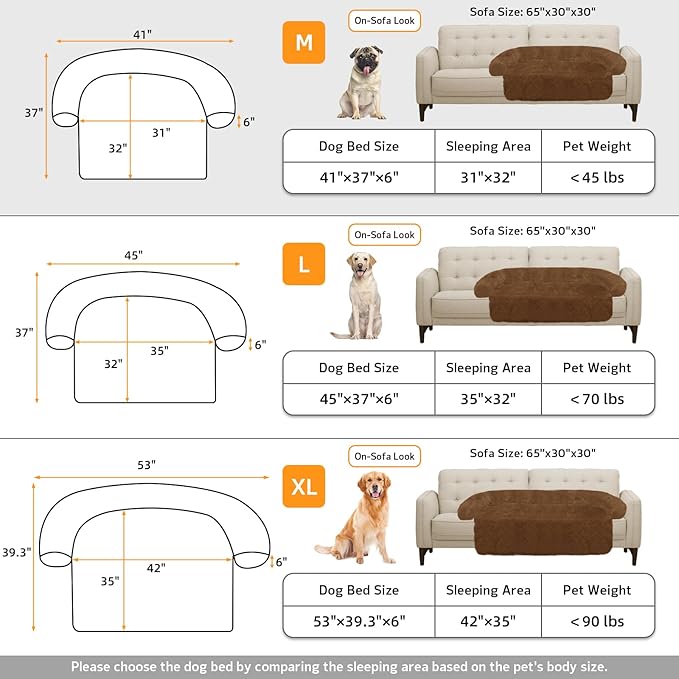 GGIB Calming Dog Bed Fluffy Plush Dog Mat for Furniture Protector with Removable Washable Cover for Large Medium Small Dogs and Cats (Medium, Brown)-PurrikoPets