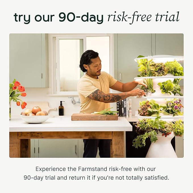 Farmstand Starter Kit with Glow Rings and 36 Seedling Credits | Large Hydroponic Growing System Kit | Vertical Garden Planter Tower | 6ft 7in Tall-PurrikoPets