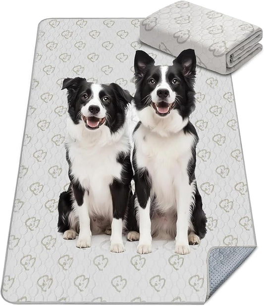 FXW Washable Pee Pads for Dogs, Puppy Pads with Super Absorbent, Specifically Designed Rollick/Homeplus 32/40/45inch 6 Panels Dog Playpen, 98" x 43" Rectangle, Khaki, 1 Pack-PurrikoPets