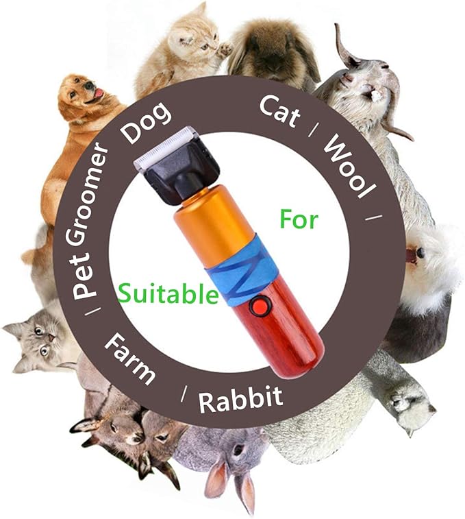 Dream Reach Pet Grooming Clippers, Low Noise Dog Clipper, Electric Cat Hair Shaver Kit, Pet Hair Trimmers for Small Medium Large Dogs Cats with 2 Comb Attachments (A-200W)-PurrikoPets