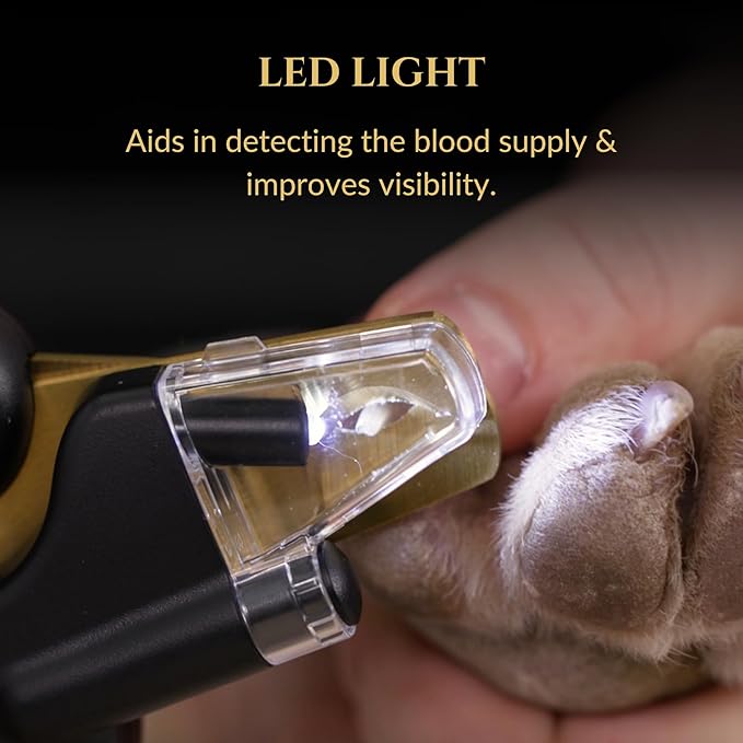 3-in-1 Dog Nail Trimmers and Pet Nail Clippers - Professional Grade with Stainless Steel Blades, LED & UV Light, and Nail Filer for Safety & Precise Toenail Pet Grooming - S to M Dogs-PurrikoPets