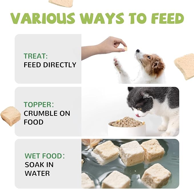 Freeze Dried Chicken for Dogs Cats, High Protein Raw Dog Food Topper, Single Fresh Ingredient Treats, 4.6oz, Rawhide Free-PurrikoPets