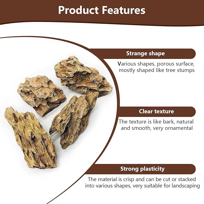 Dragon Stone Rock for Aquascaping,Aquarium Decor, Fish Tank Decorations,3-10 Inches Natural Ohko Stone for Fish Tank Landscaping (6.6 Pounds)-PurrikoPets
