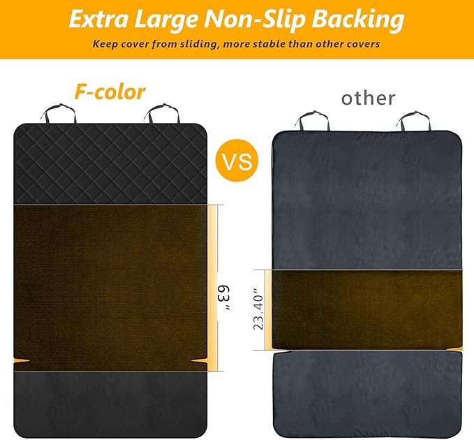 F-color SUV Cargo Liner for Dogs, Upgraded Extra Large Water Resistant Pet Cargo Cover Dog Seat Cover Mat for SUV Sedans Vans with Bumper Flap Protector, Non-Slip, Wear-Proof, Universal Fit, Paw Print-PurrikoPets