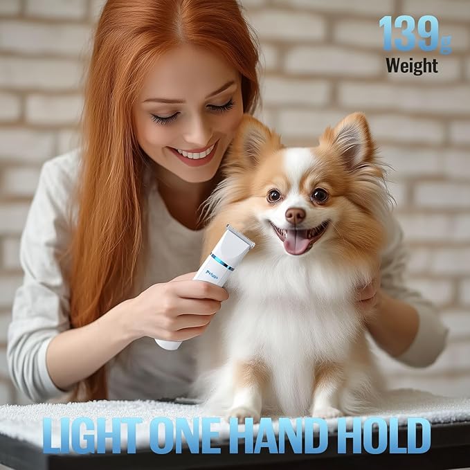 3-in-1 Dog & Cat Grooming Kit - Rechargeable Cordless Pet Hair Clippers with Nail Grinder & Paw Trimmer & 5 Guide Combs, Low Noise Dog Clippers for Grooming Small Medium Pets-PurrikoPets