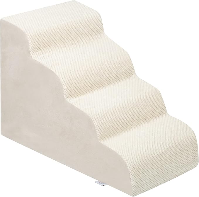 Dog Stairs for Small Dogs - High Density Foam Pet Steps, Extra Wide Dog Ramp with Non-Slip Bottom for High Beds, Couch and Sofa, Best for Dogs Injured, Older Doggy Cats-PurrikoPets