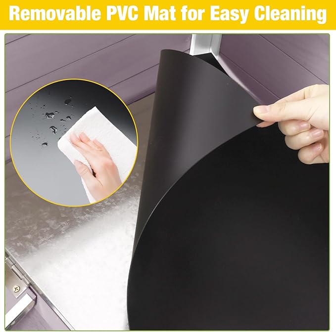 AIVITUVIN Wooden Guinea Pig Cage Indoor with Cooling Plate and Anti-Chewing Edges Two-Story Rabbit Hutch Pull Out Tray Outdoor Rabbit Cage with Raised Stand and Wire Mesh Small Animals Cage (Grey)-PurrikoPets