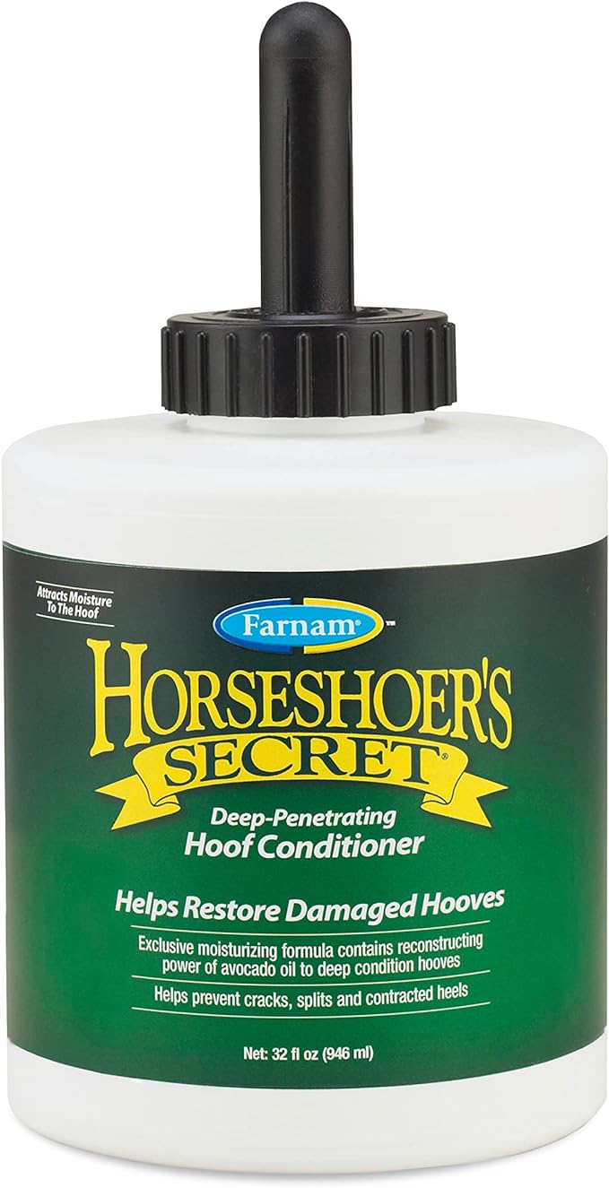 Farnam Horseshoer's Secret Deep-Penetrating Hoof Oil for Horses, Conditions Dry Hooves and Prevents Cracks, Splits and Contracted Heels, Contains Avocado Oil, 32 Oz.-PurrikoPets