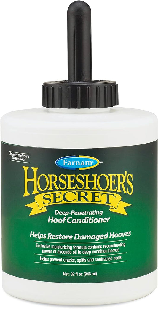 Farnam Horseshoer's Secret Deep-Penetrating Hoof Oil for Horses, Conditions Dry Hooves and Prevents Cracks, Splits and Contracted Heels, Contains Avocado Oil, 32 Oz.-PurrikoPets