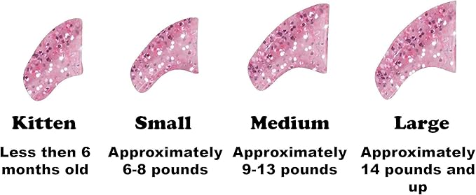 40 Pack Soft Nail Caps for Cat Claws Pink Glitter Small-PurrikoPets